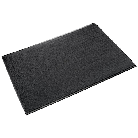 Crown Matting Technologies Antifatigue Mat, 6' L x 4' W, 5/8" Thickness, PVC Foam, Black T6 P046BK